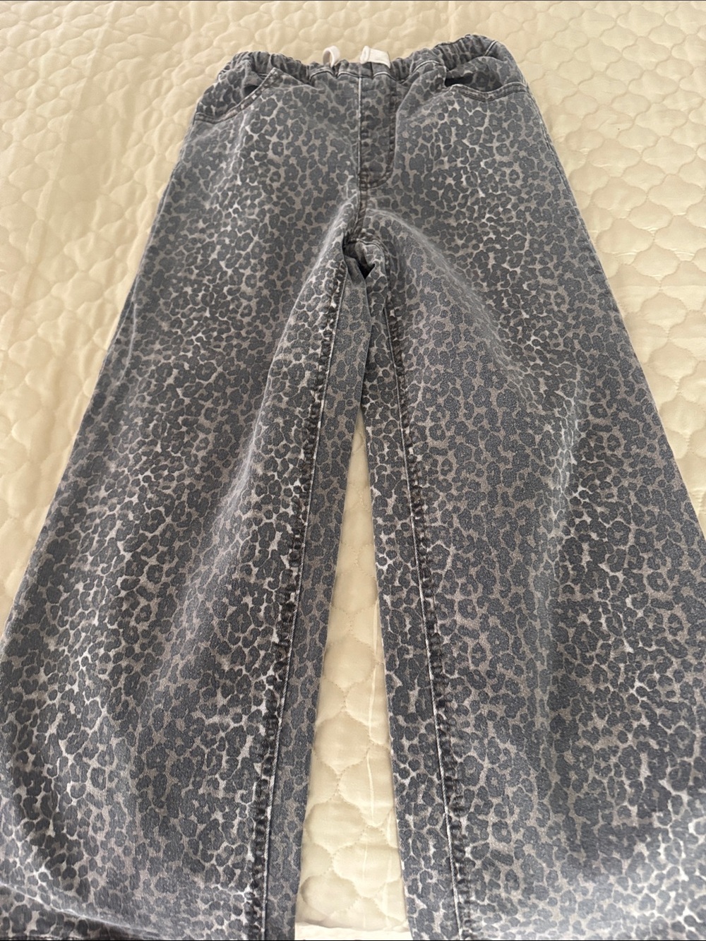 Cato Grey Leopard Print Wide-Leg Jeans
